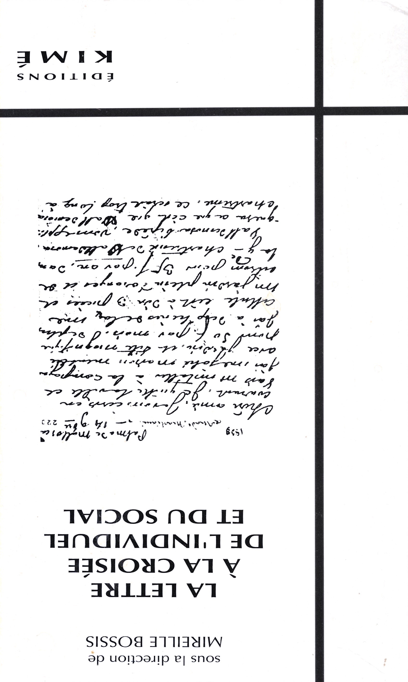Sous la direction de Mireille Bossis, la Lettre &agrave; la crois&eacute;e de l&rsquo;individuel et du social, 1994, couverture