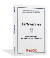 Couverture de la revue Litteratures (McGill), numero 20 (1999)
